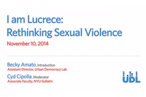 Text of date and time of I am Lucrece: Rethinking Sexual Violence event