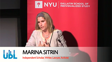 Link to video of Marina Sitrin's remarks during "They Can't Represent Us! 'Occupy' in Global Context" event