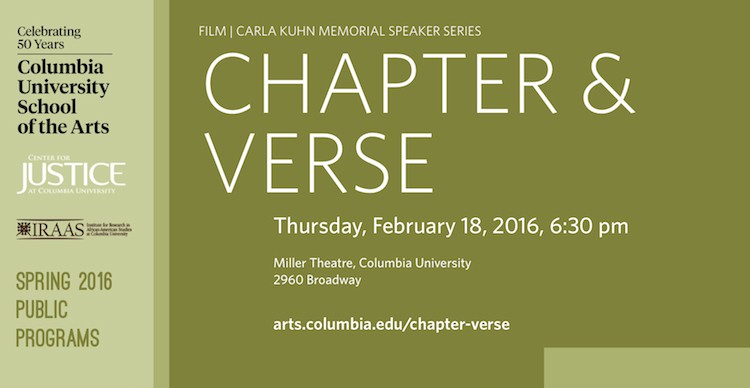 Event advertisement for "Chapter & Verse"