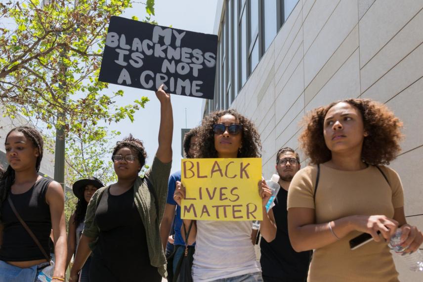 Black lives matter protesters
