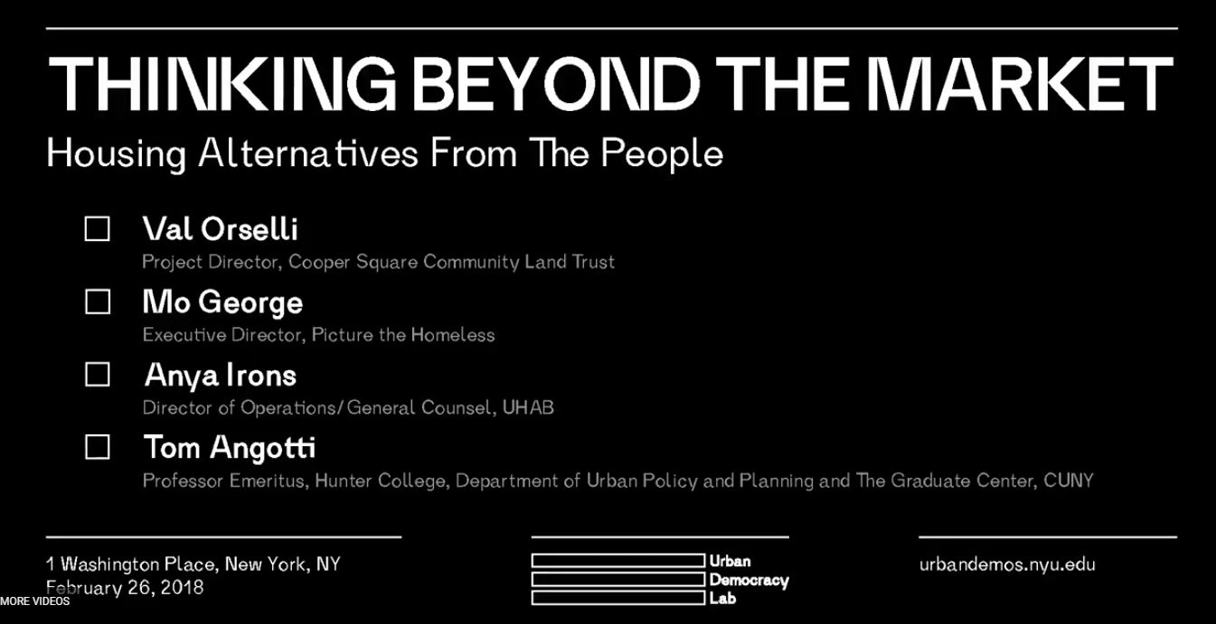 Title card for "Thinking Beyond the Market" event video