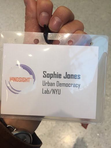 Sophie Jones's nametag from the conference