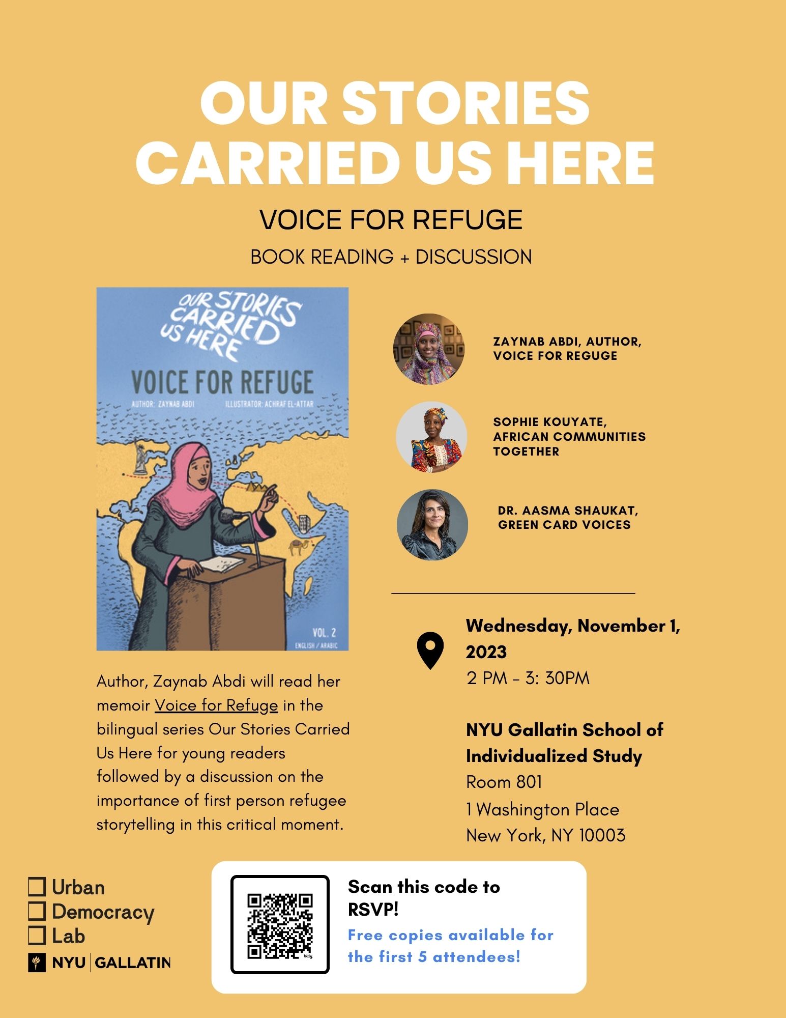 Our Stories Carried Us Here: Voice of Refuge Book Reading and Discussion