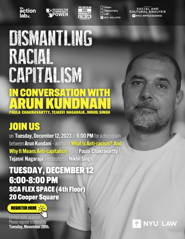 What is Anti-Racism? And Why it Means Anti-Capitalism: Book event featuring Arun Kundnani